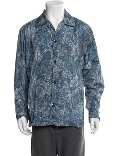 Pre-owned A.p.c. Floral Print Jacket In Blue