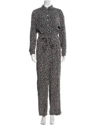 Pre-owned Apc Floral Print Jumpsuit In Black