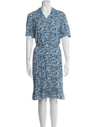 Pre-owned Apc Floral Print Knee-length Dress In Blue