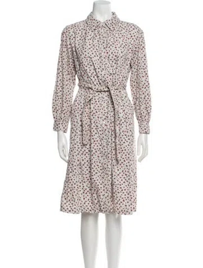 Pre-owned A.p.c. Floral Print Knee-length Dress In Blue