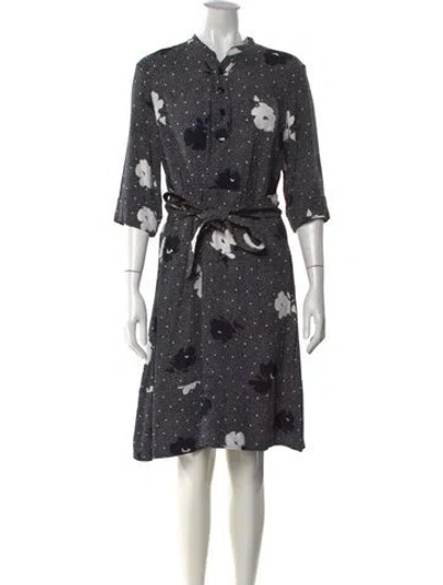 Pre-owned A.p.c. Floral Print Knee-length Dress In Blue