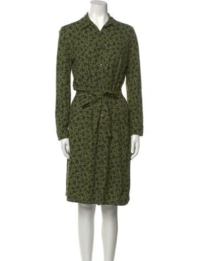 Pre-owned Apc Floral Print Knee-length Dress In Green