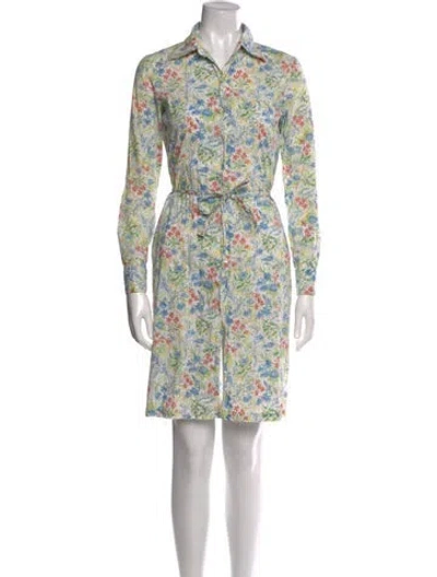 Pre-owned Apc Floral Print Knee-length Dress In Green