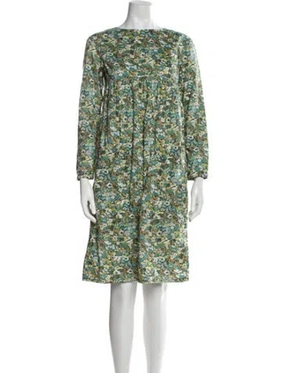 Pre-owned Apc Floral Print Knee-length Dress In Green