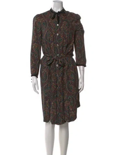 Pre-owned Apc Floral Print Knee-length Dress In Green