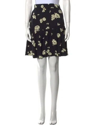 Pre-owned Apc Floral Print Knee-length Skirt In Black