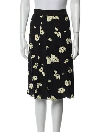 Pre-owned Apc Floral Print Knee-length Skirt In Black