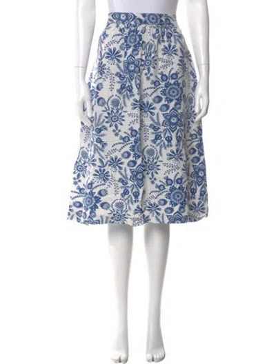 Pre-owned Apc Floral Print Knee-length Skirt In Blue