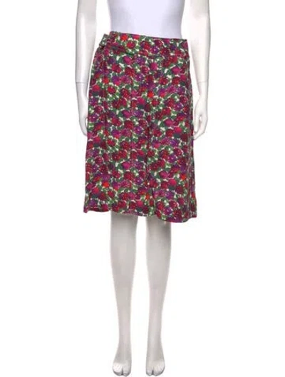Pre-owned Apc Floral Print Knee-length Skirt In Purple