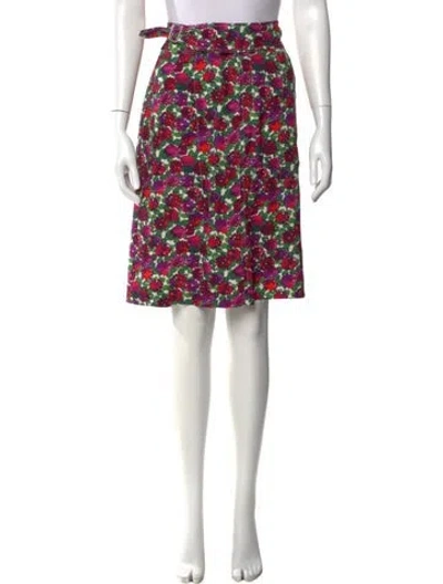 Pre-owned Apc Floral Print Knee-length Skirt In Purple