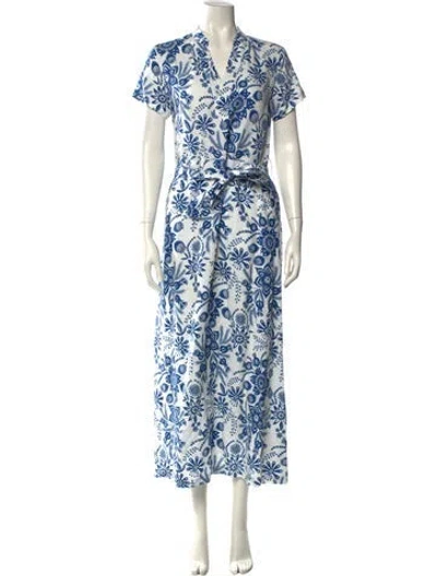Pre-owned Apc Floral Print Long Dress In White