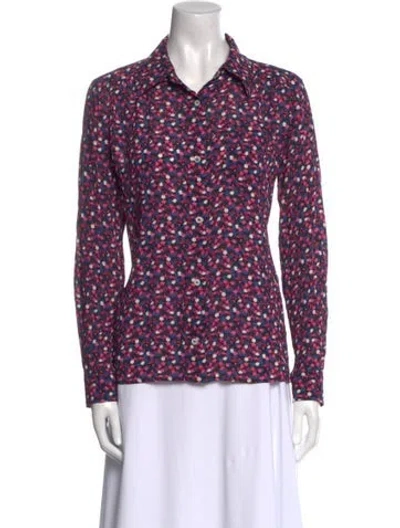 Pre-owned Apc Floral Print Long Sleeve Button-up Top In Multi