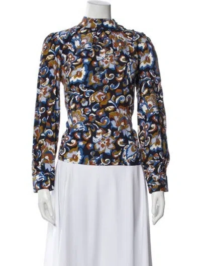 Pre-owned A.p.c. Floral Print Long Sleeve Top In Multi