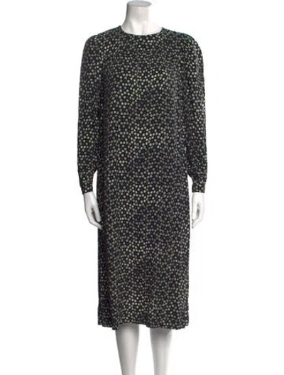 Pre-owned Apc Floral Print Midi Length Dress In Black