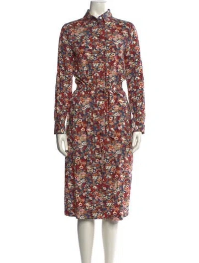 Pre-owned Apc Floral Print Midi Length Dress In Blue