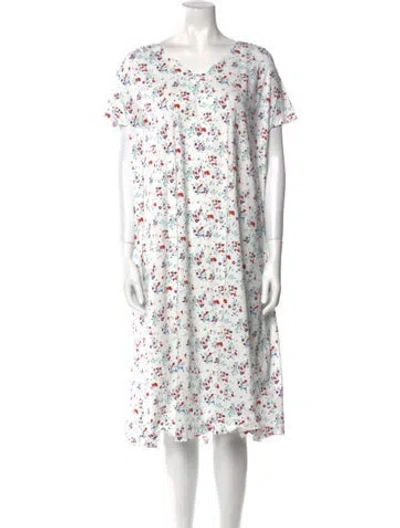 Pre-owned Apc Floral Print Midi Length Dress W/ Tags In White