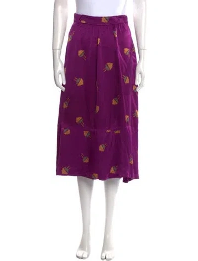 Pre-owned Apc Floral Print Midi Length Skirt In Purple