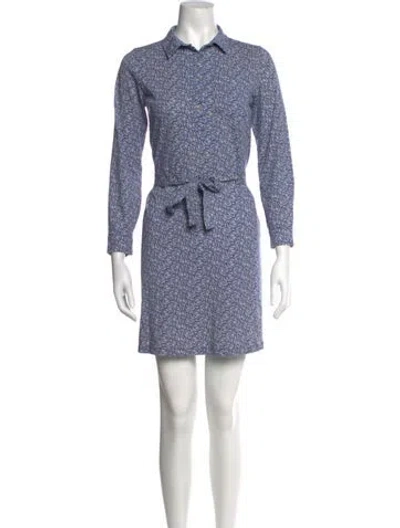 Pre-owned A.p.c. Floral Print Mini Dress In Blue