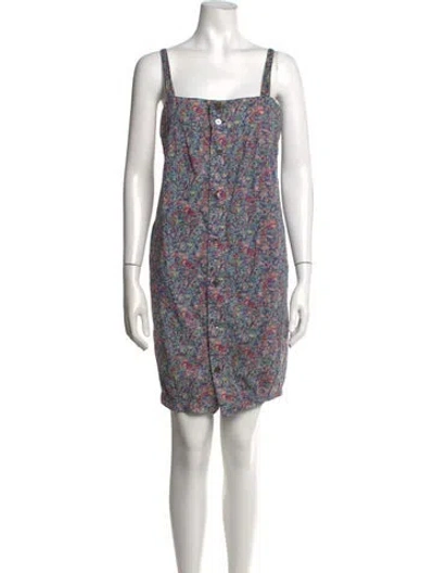 Pre-owned A.p.c. Floral Print Mini Dress In Multicolor