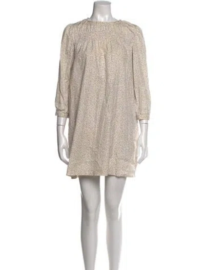 Pre-owned A.p.c. Floral Print Mini Dress In Neutral
