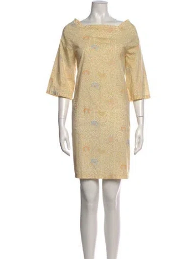 Pre-owned A.p.c. Floral Print Mini Dress In Neutrals