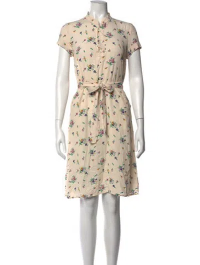 Pre-owned A.p.c. Floral Print Mini Dress In Neutrals
