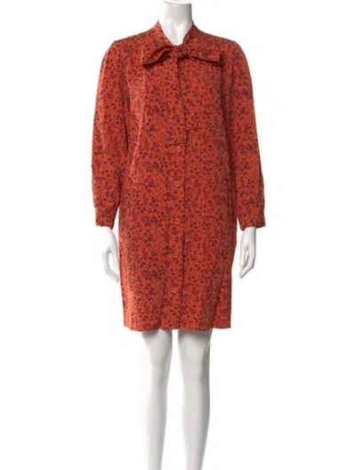 Pre-owned A.p.c. Floral Print Mini Dress In Orange