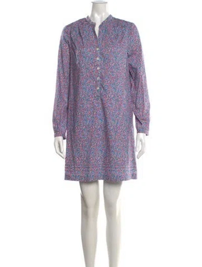 Pre-owned A.p.c. Floral Print Mini Dress In Purple