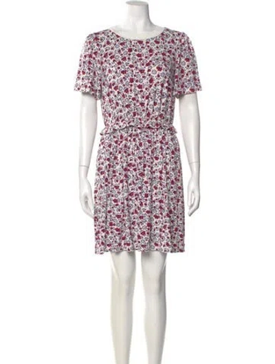 Pre-owned A.p.c. Floral Print Mini Dress In White