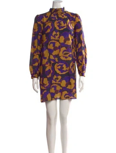 Pre-owned A.p.c. Floral Print Mini Dress In Yellow