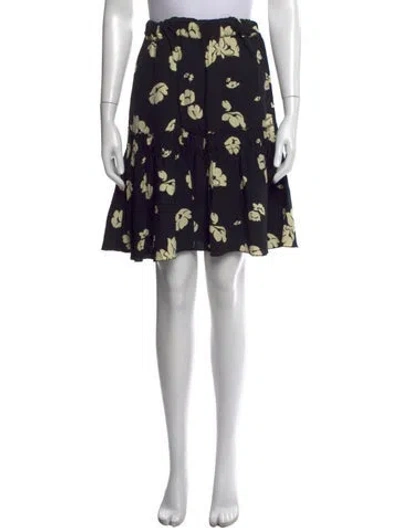 Pre-owned A.p.c. Floral Print Mini Skirt In Black