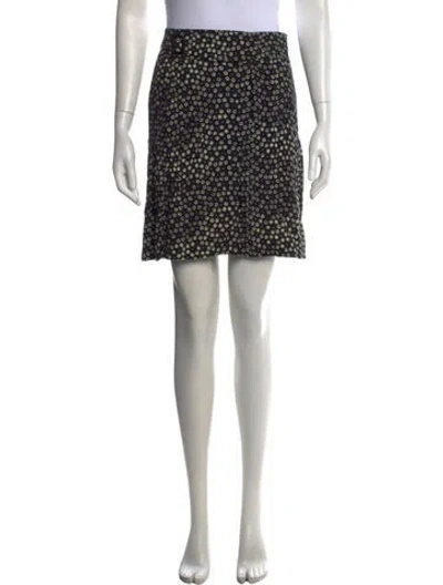 Pre-owned A.p.c. Floral Print Mini Skirt In Black