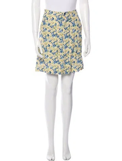 Pre-owned Apc Floral Print Mini Skirt W/ Tags In Yellow