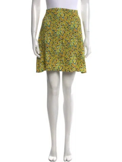 Pre-owned Apc Floral Print Mini Skirt In Yellow