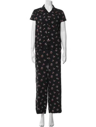 Pre-owned A.p.c. Floral Print Pant Set In Black