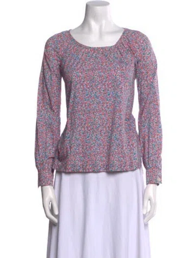 Pre-owned Apc Floral Print Scoop Neck Blouse In Pink