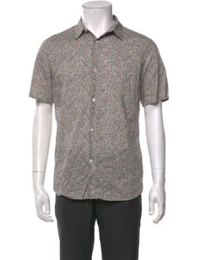 Pre-owned Apc Floral Print Short Sleeve Shirt In Neutral