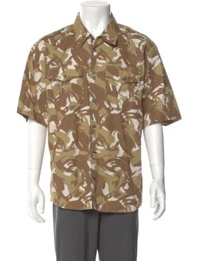 Pre-owned Apc Floral Print Short Sleeve Shirt In Neutral