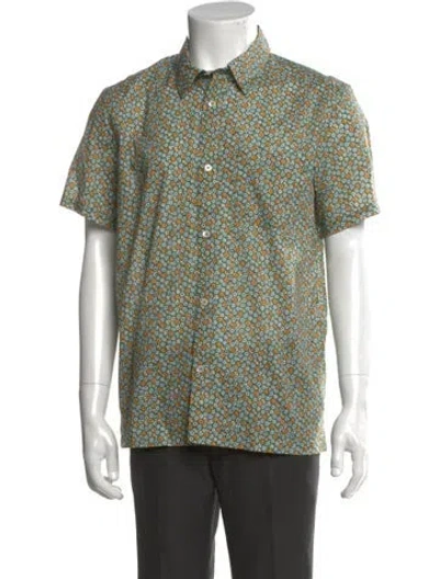 Pre-owned Apc Floral Print Short Sleeve Shirt W/ Tags In Green