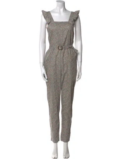 Pre-owned Apc Floral Print Square Neckline Jumpsuit