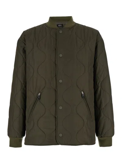 Apc Quilted Florent Jacket With Front Buttoning In Black