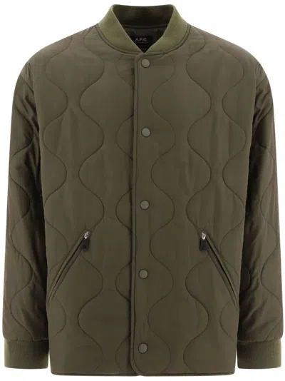Apc Quilted Florent Jacket With Front Buttoning In Black