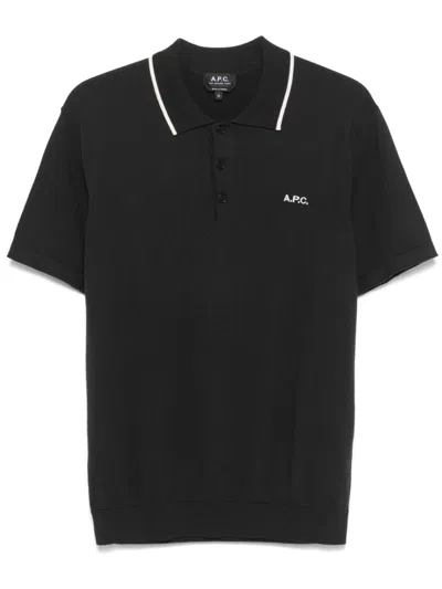 Apc Flynn Polo Shirt In Black