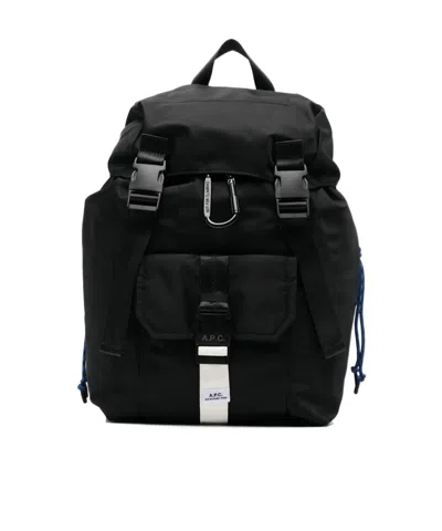 A.p.c. Foldover Top Backpack In Black