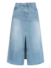 Apc Front-slit Denim Skirt In Blue
