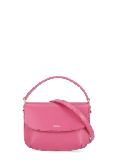 Apc Sarah Mini Fuchsia Leather Bag