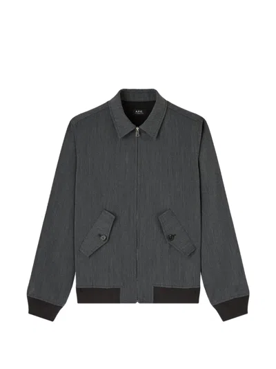 A.p.c. Gaspard Classic Gray Jacket In A Cotton-wool Blend