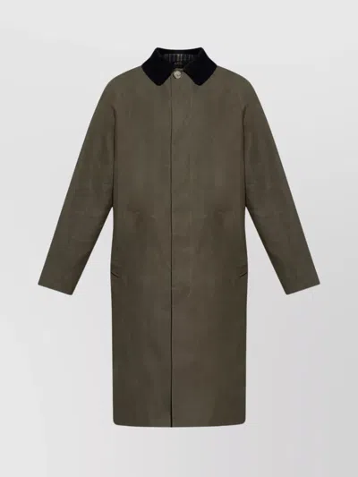 Apc Gaspard Corduroy Collar Coat With Side Pockets In Gray