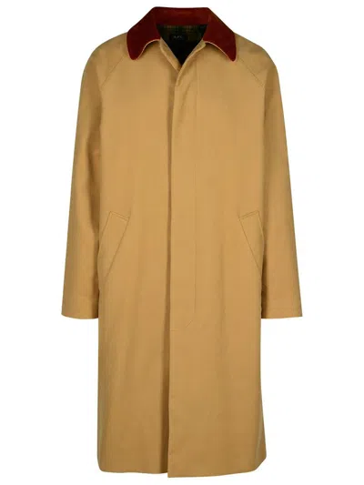Apc A.p.c. Gaspard Raglan Sleeved Coat In Beige
