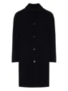 Apc Wool Coat With Long Sleeves And Side Pockets In Black